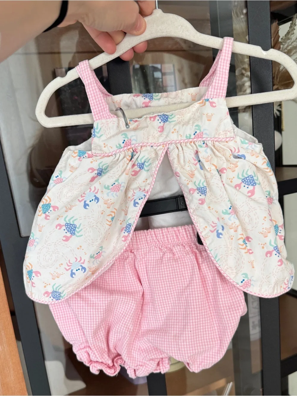James & Lottie bloomers set tulip crabs gingham dress baby girl poppy ruffle